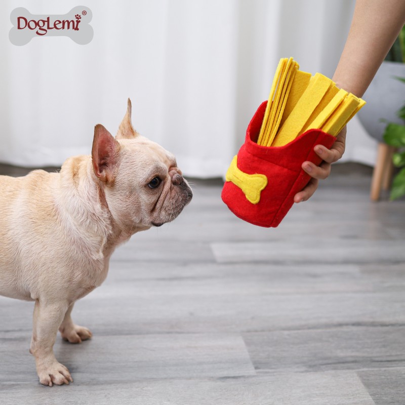 Dog Snuffle Toy Manufacturer - Fries Design Felt IQ Training