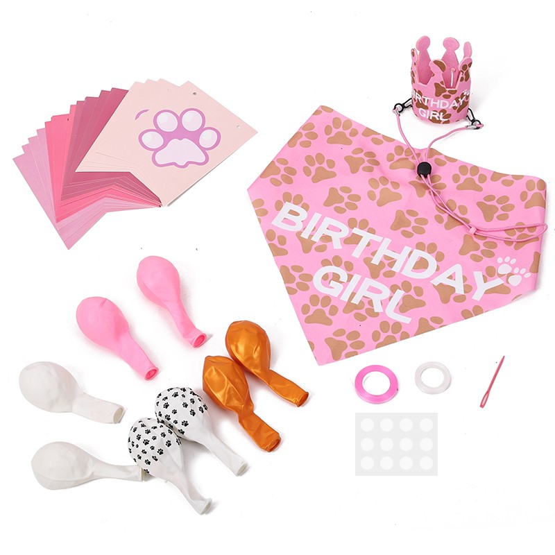 Pet Birthday Set Factory - Party Supplies Hat Scarf Balloon
