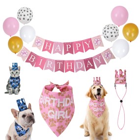 Pet Birthday Set Factory - Party Supplies Hat Scarf Balloon