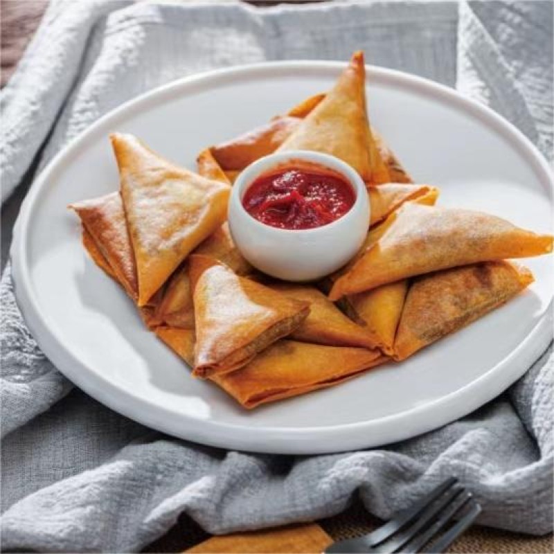 Frozen Crispy Samosas Factory - Vegetables Curry Snacks Salty Taste Box Packaging