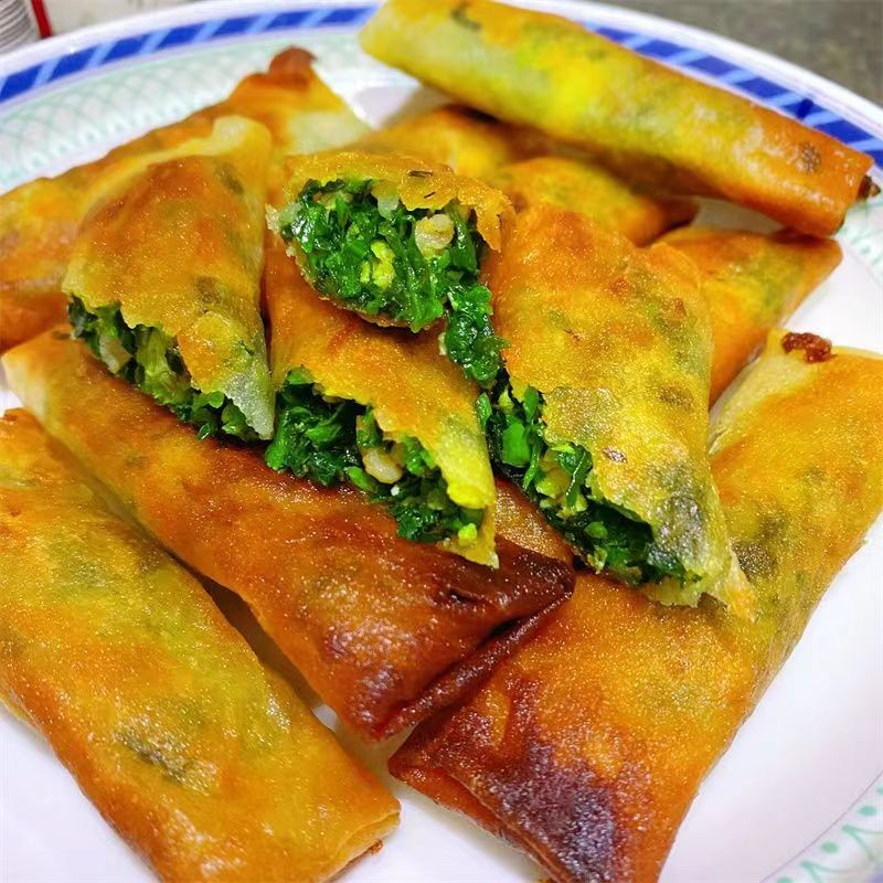 IQF Pre-Fried Frozen Spring Roll Supplier - Halal Vegan Bag Packaging Semi-Finished