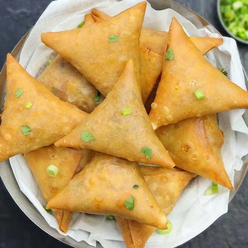 IQF Frozen Samosa Factory - Bag Packaging Nutritious Breakfast Semi-Finished Snacks