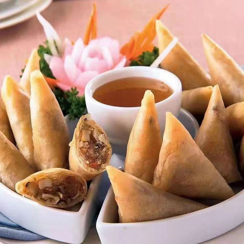 IQF Frozen Samosa Factory - Bag Packaging Nutritious Breakfast Semi-Finished Snacks