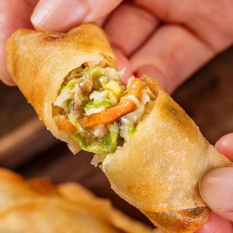 Frozen Spring Rolls Factory - Vegetarian Crispy Box Packaging Chinese Snacks