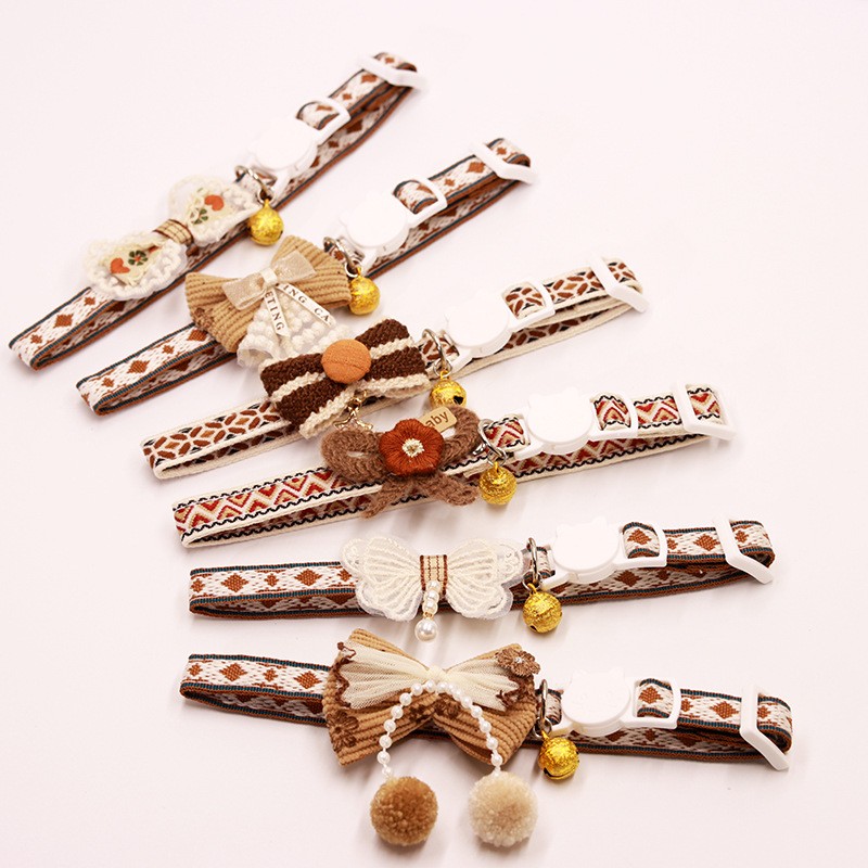 Cat Necklace Manufacturer - OEM Bell Bead Lace Bow Tie