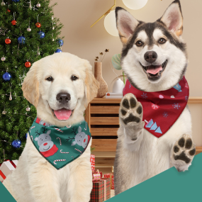 Pet Bandana Manufacturer - OEM Christmas Reversible Bib