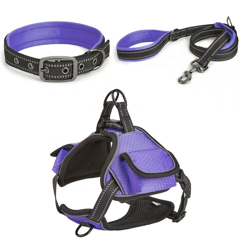 Pet Harness Set Manufacturer - OEM Solid Pattern Collar Leash