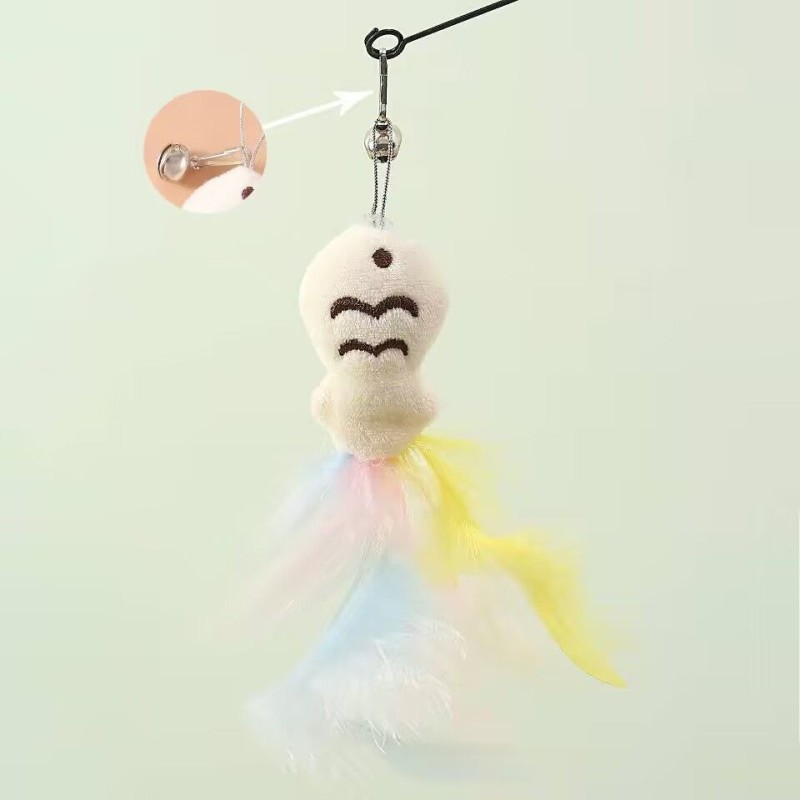 Cat Teasing Stick Manufacturer - OEM Anti-Slip Fish Feather Bell