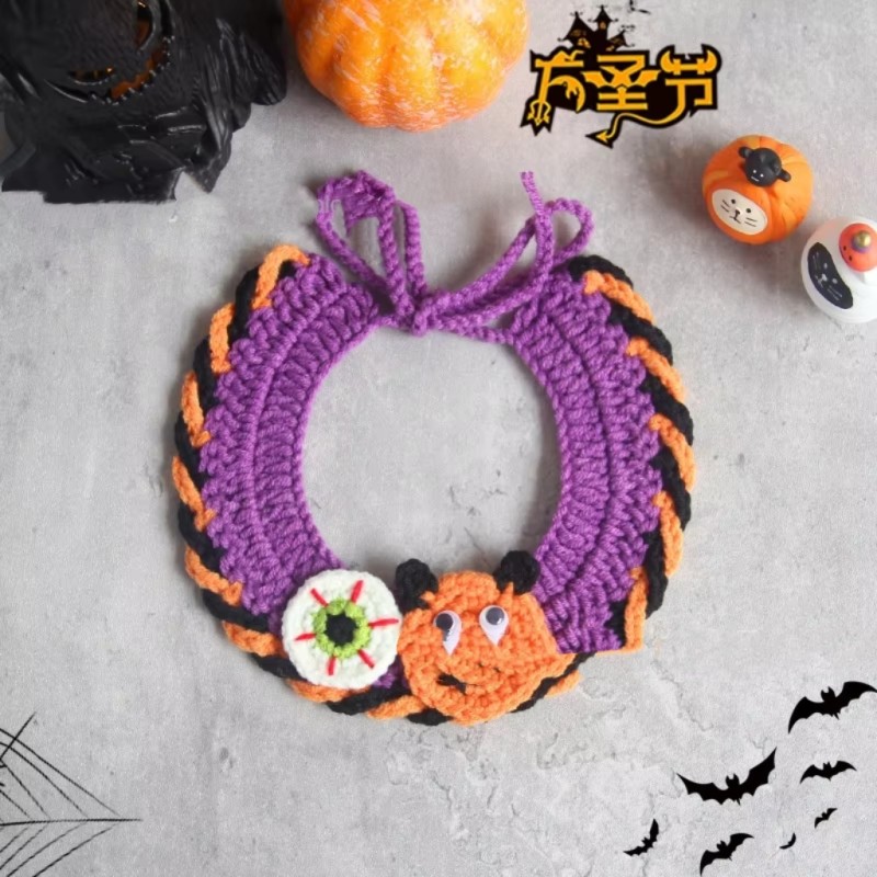 Pet Scarf Manufacturer - OEM Halloween Wool Woven Bib