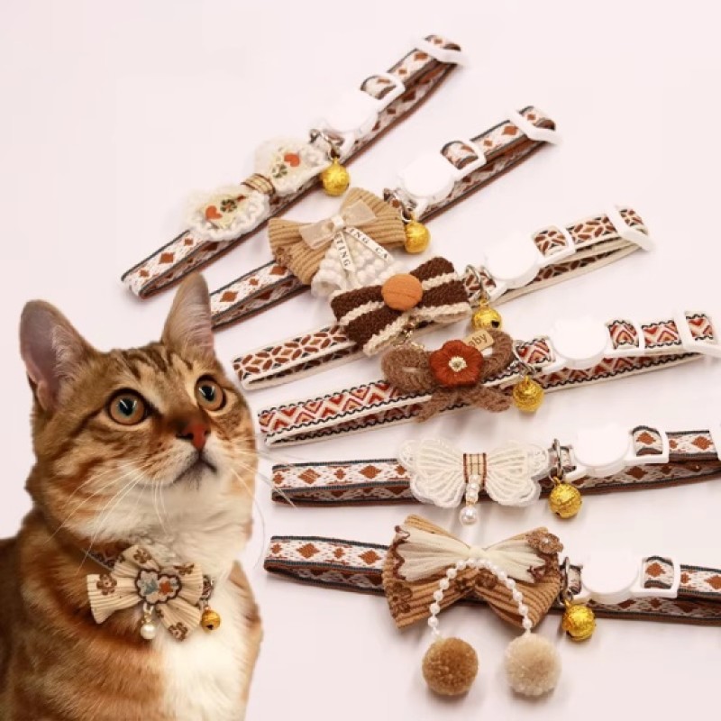 Cat Necklace Manufacturer - OEM Bell Bead Lace Bow Tie