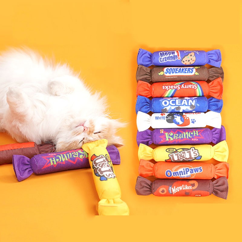 Catnip Toy Manufacturer - OEM Candy Shape Squeaky Molar