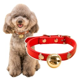 Pet Bell Collar Manufacturer - PU Material Adjustable Rivet