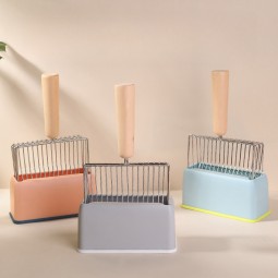 Cat Litter Cleaner Supplier - Wood Handle Mental Durable