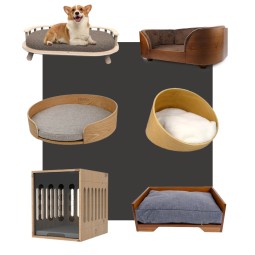 Large Pet Bed Supplier - Wooden Removable Memory Foam