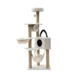 Interactive Cat Condo Supplier - Wooden Plush Cotton Rope Sisal