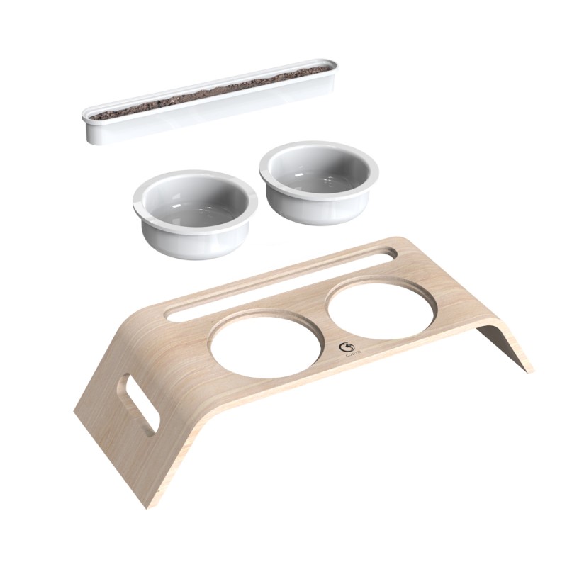 Pet Bowl Stand Factory - Wooden Neck Proof Two Bowl