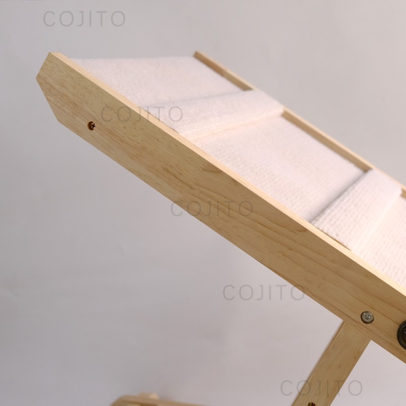 Dog Stairs Supplier - Triple-Printed Paw Wood Ramp