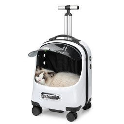 Pet Trolley Case Supplier - Wheeled Breathable Cat Dog