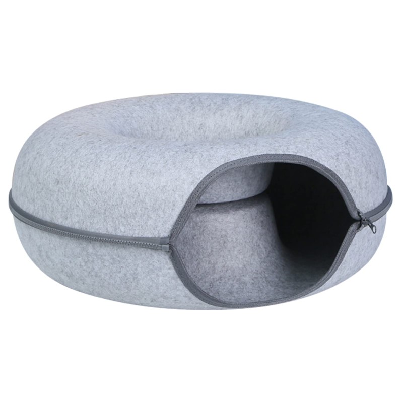 Pet Bed Supplier - Round Donut Tunnel Felt Cave