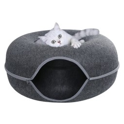 Pet Bed Supplier - Round Donut Tunnel Felt Cave