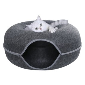 Pet Bed Supplier - Round Donut Tunnel Felt Cave