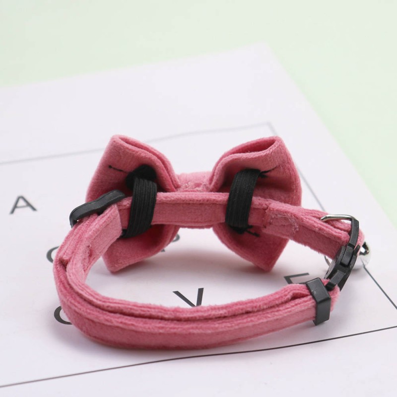 Cat Collar Supplier - Solid Color Bow Knot Adjustable Safety