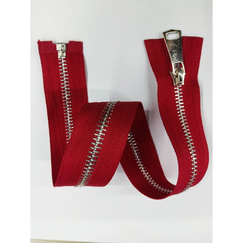 Metal Zipper Manufacturer - Custom Length No.5 Silver Tooth Open-End