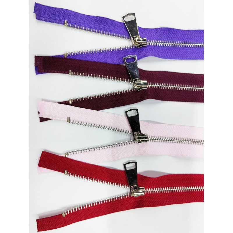 Metal Zipper Manufacturer - Custom Length No.5 Silver Tooth Open-End