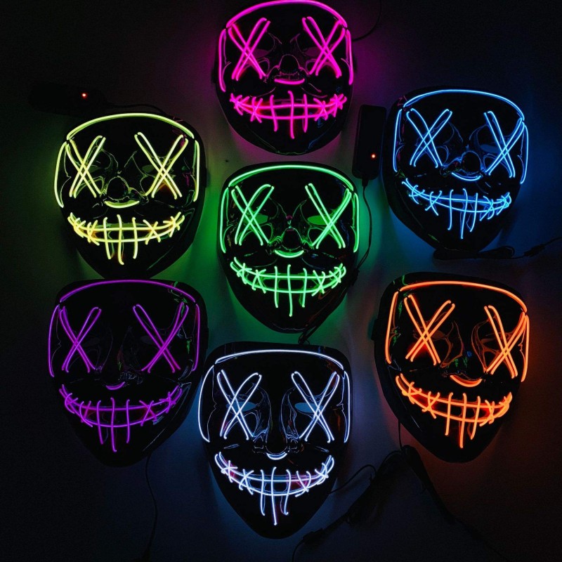 LED Halloween Mask Factory - 2023 Hot Sale Glowing Black V
