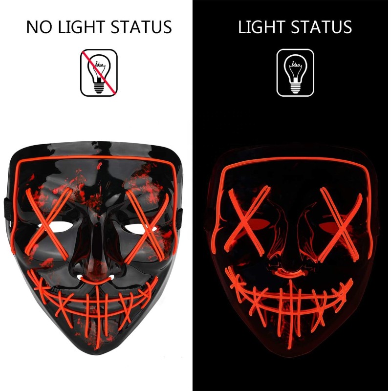 LED Mask Supplier - Halloween Scary Glowing Cosplay
