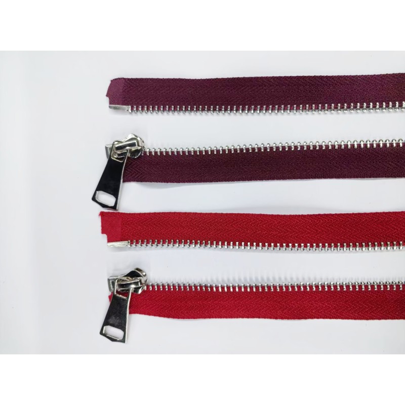Metal Zipper Manufacturer - Custom Length No.5 Silver Tooth Open-End