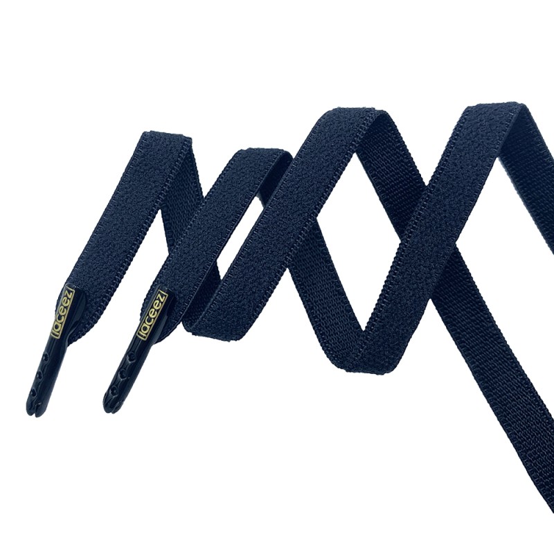 Elastic Shoelaces Factory - Custom Logo Flat No-tie Metal Aglets