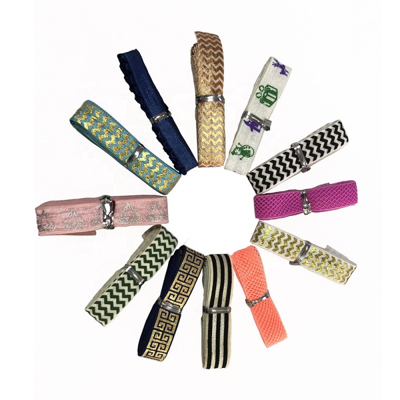 Metallic Elastic Ribbon Supplier - Glitter Gold Silver Jacquard