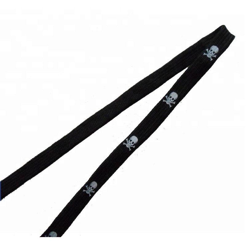 Draw Cord Shoelaces Factory - Customers Designed Skull Silk Screen
