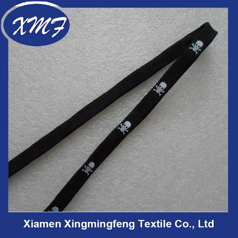 Draw Cord Shoelaces Factory - Customers Designed Skull Silk Screen