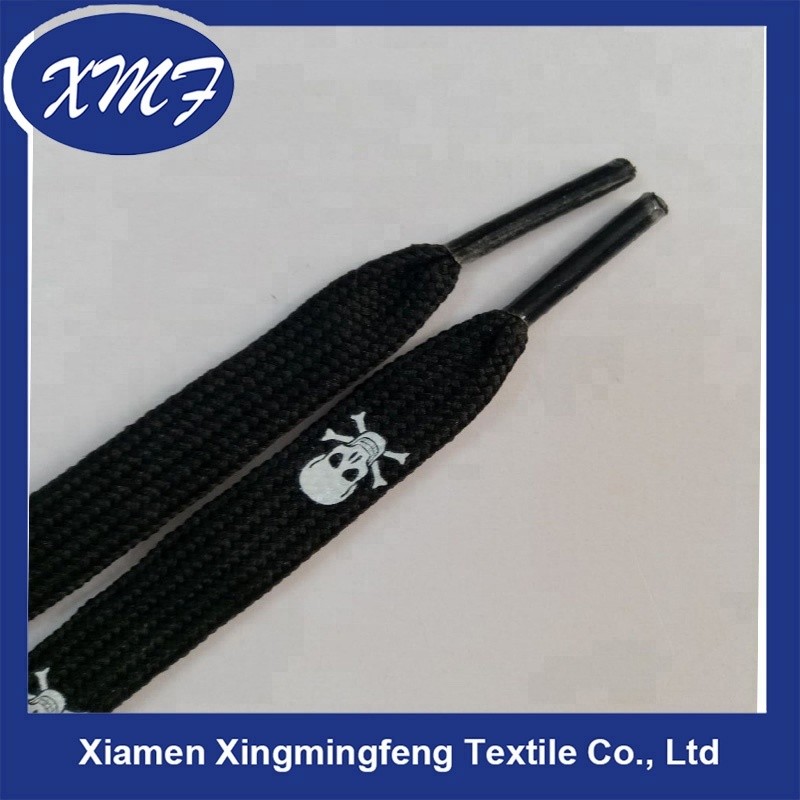 Draw Cord Shoelaces Factory - Customers Designed Skull Silk Screen