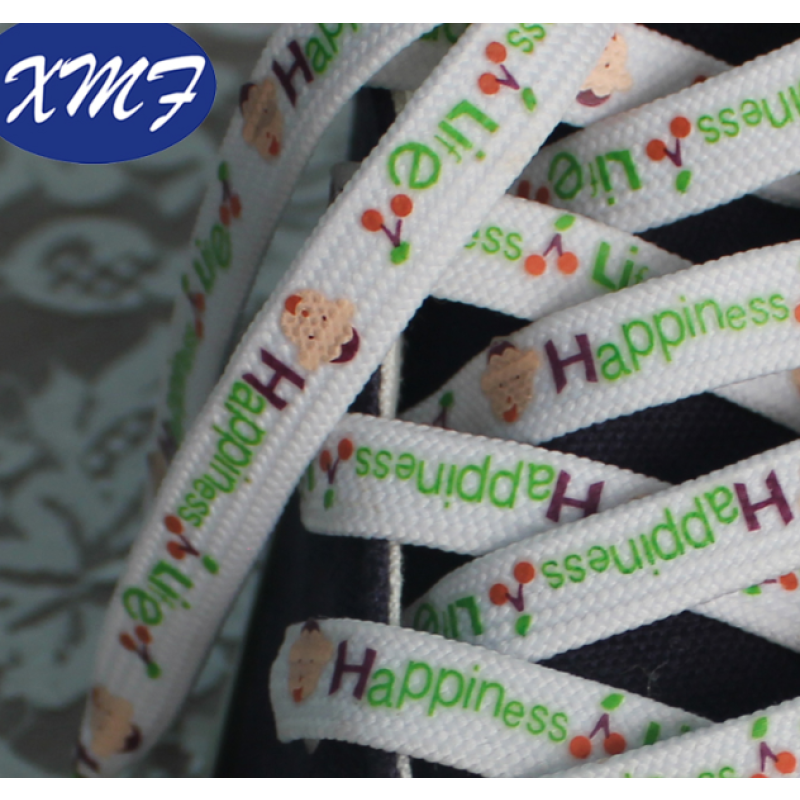 Printed Shoelaces Supplier - Flat Double Sides Cartoon Silk Screen