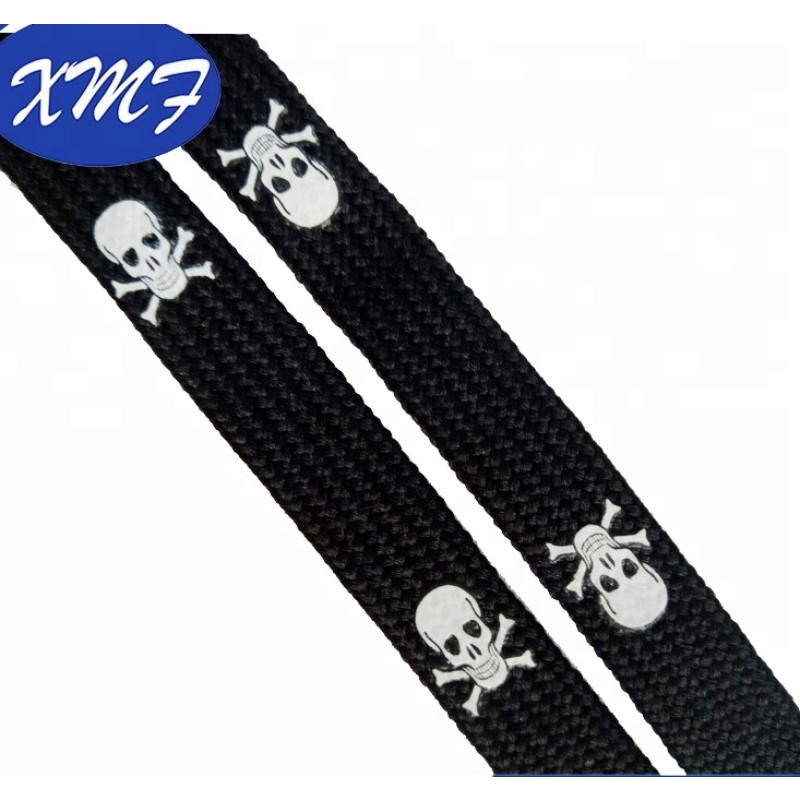 Draw Cord Shoelaces Factory - Customers Designed Skull Silk Screen
