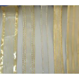 Organza Ribbon Manufacturer - Gold Glitter Metallic Sheer