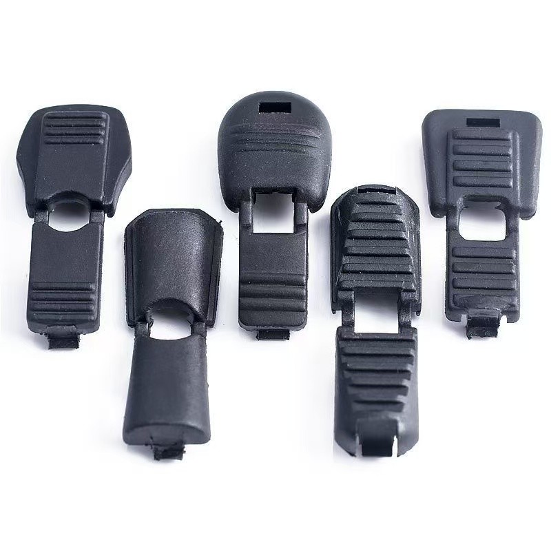 Zipper Pull Supplier - Black Rope Buckle Cord End Stoppers