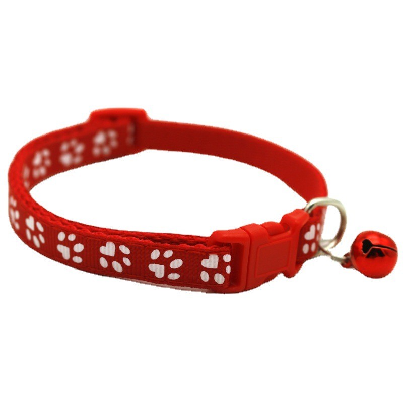 Pet Collar Manufacturer - Multi-colors Nylon Paw Print Bell