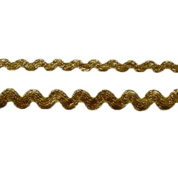 Zigzag Ribbon Trimming Manufacturer - Gold Twinkle Rick Rack Lace