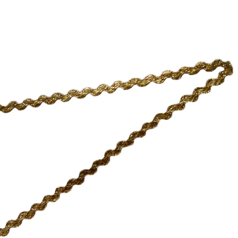 Zigzag Ribbon Trimming Manufacturer - Gold Twinkle Rick Rack Lace
