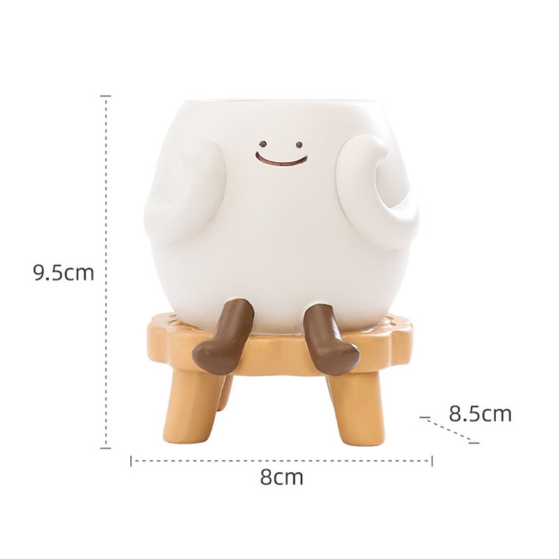 Resin Flower Pot Manufacturer - Cute Smiley Face Succulent Planter