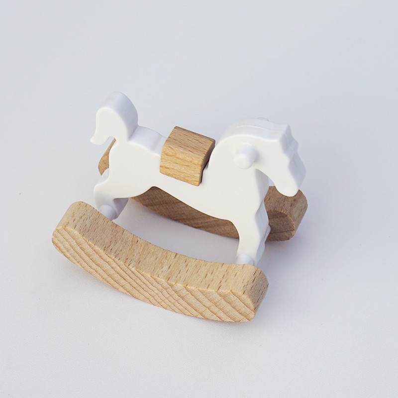 Wooden Rocking Horse Toy Manufacturer - Miniature Carved Craft Ornament