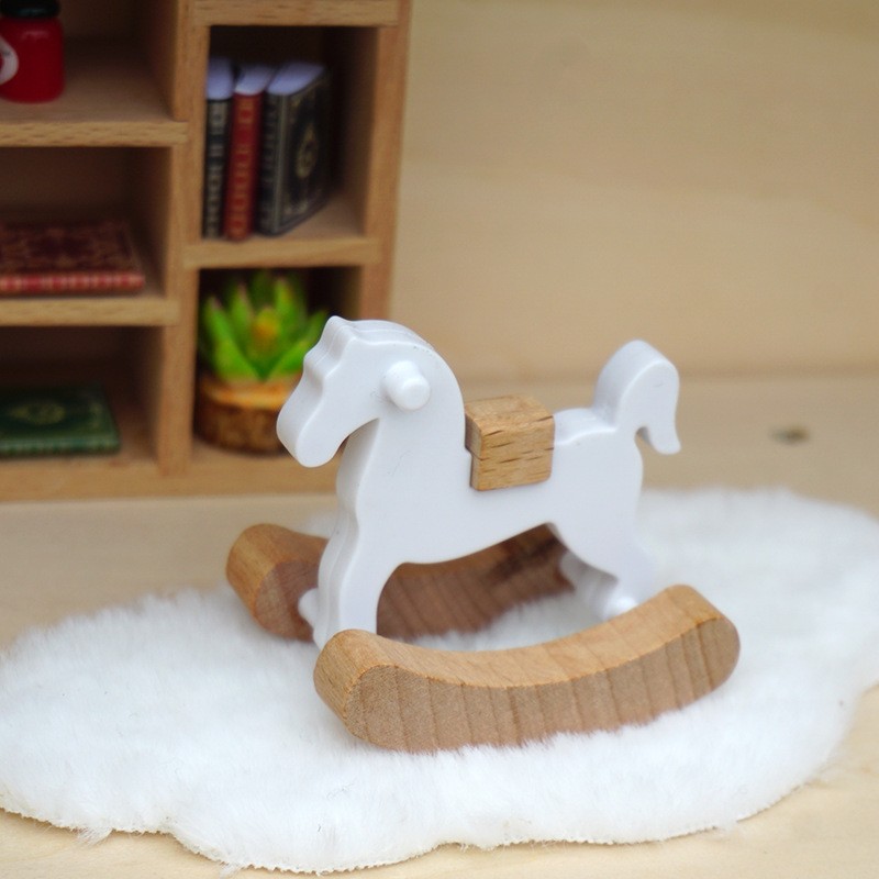 Wooden Rocking Horse Toy Manufacturer - Miniature Carved Craft Ornament