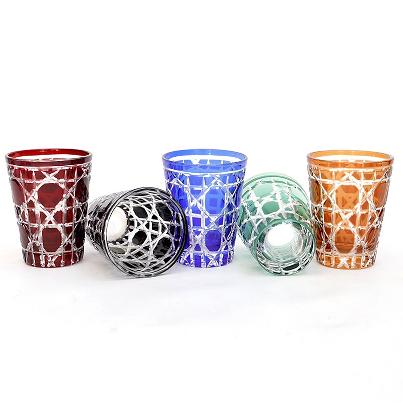 Whiskey Glass Supplier - Bohemian Gem Pattern Engraved Cocktail