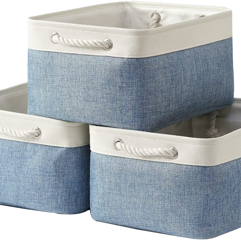 Fabric Organizer Factory - Dual-Tone Woven Linen Storage Basket