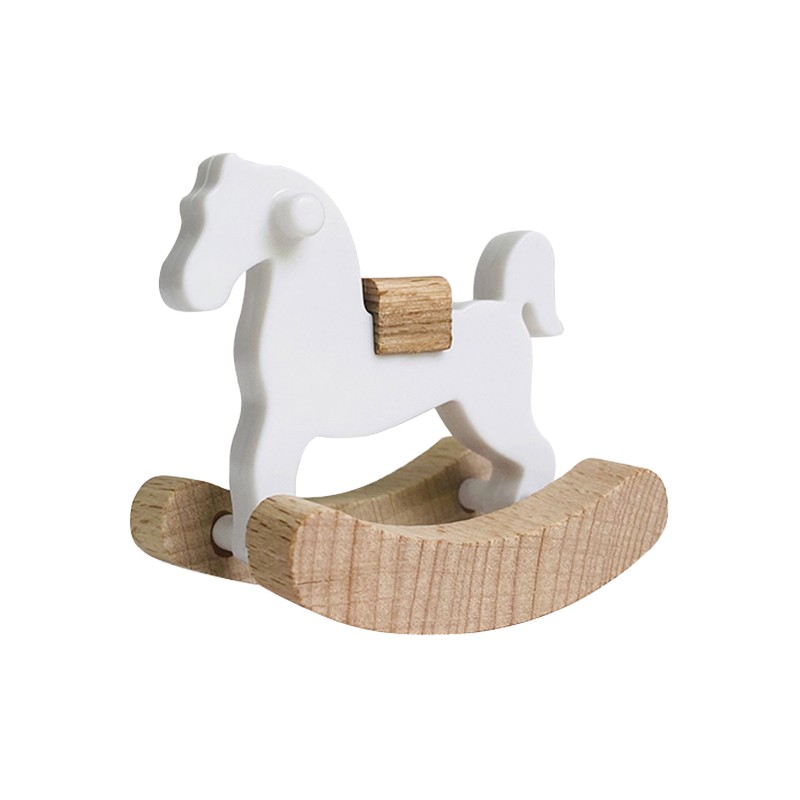 Wooden Rocking Horse Toy Manufacturer - Miniature Carved Craft Ornament