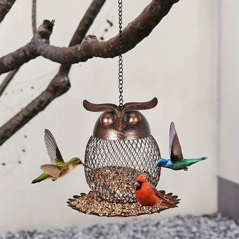 Bird Feeder Supplier - Large Capacity Hanging Metal Owl